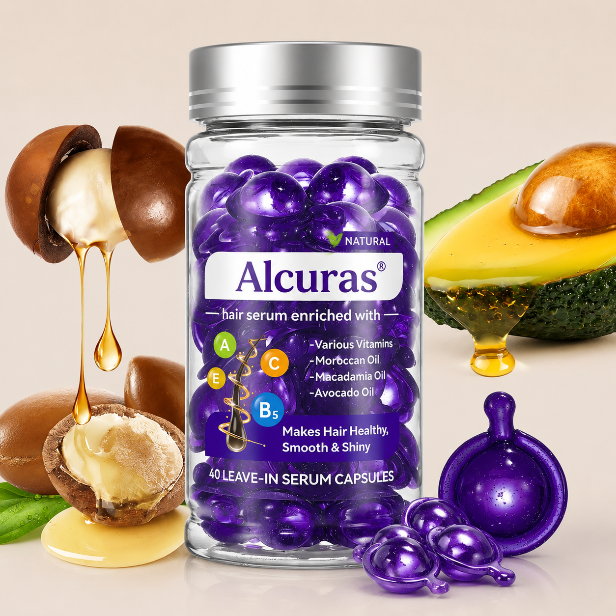 🥳2026 HOT SALE🥳💞50K+ SOLD!🌿🧖♀️ 50% OFF! Alcuras®Hair Treatment Serum with Moroccan Oil – Vitamin-enriched, repairs damage. Tames frizz, adds radiant shine. Perfect for daily care. Your hair's best friend. 🎁💆♀️