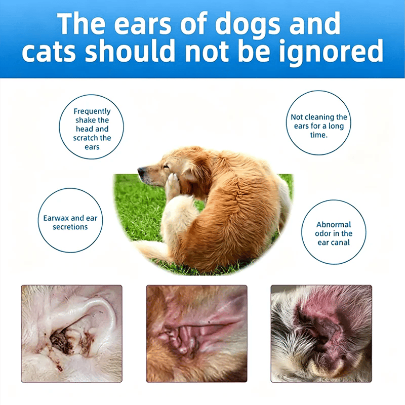 Gentle Pet Ear Wash | Odor-Free Cleaning for Dogs & Cats🐾
