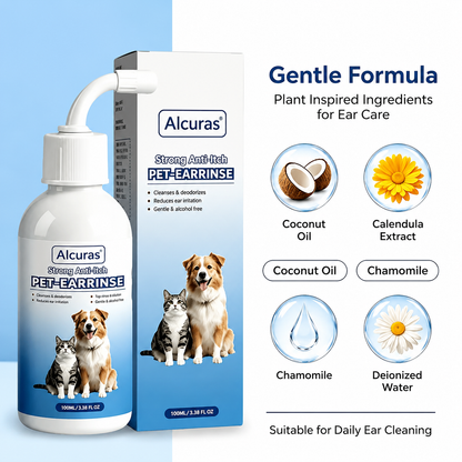 Gentle Pet Ear Wash | Odor-Free Cleaning for Dogs & Cats🐾