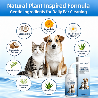 Gentle Pet Ear Wash | Odor-Free Cleaning for Dogs & Cats🐾