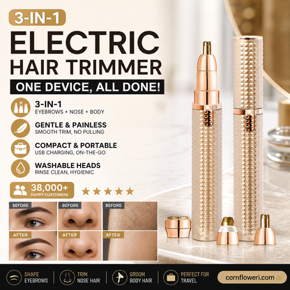 ✂️ 2026 Sale — Over 38,000 Sold!🔥 Portable Electric Eyebrow Trimmer – Interchangeable Heads 🪒