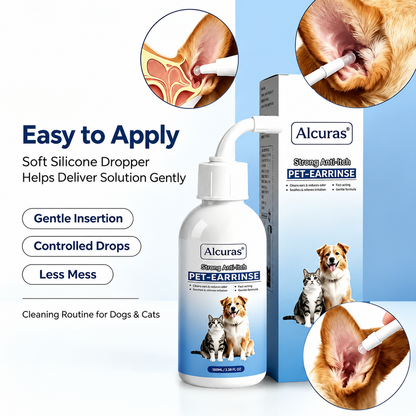 Gentle Pet Ear Wash | Odor-Free Cleaning for Dogs & Cats🐾