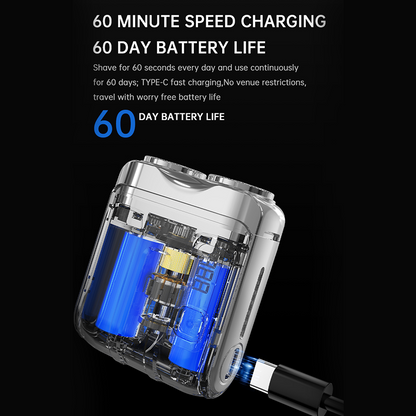 🔥Portable Mini Men's Electric Shaver – Compact & rechargeable – Wet/dry use, perfect for travel or gym bag – quick and smooth shave ✨🧳