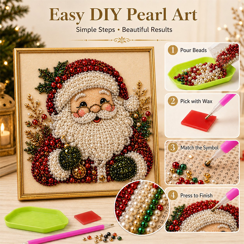 🎄Christmas Pre Sale⚡50K+ SOLD!🎅🧘Relaxing & Beginner-Friendly 🎨💎DIY Christmas Pearl Diamond Art Kit